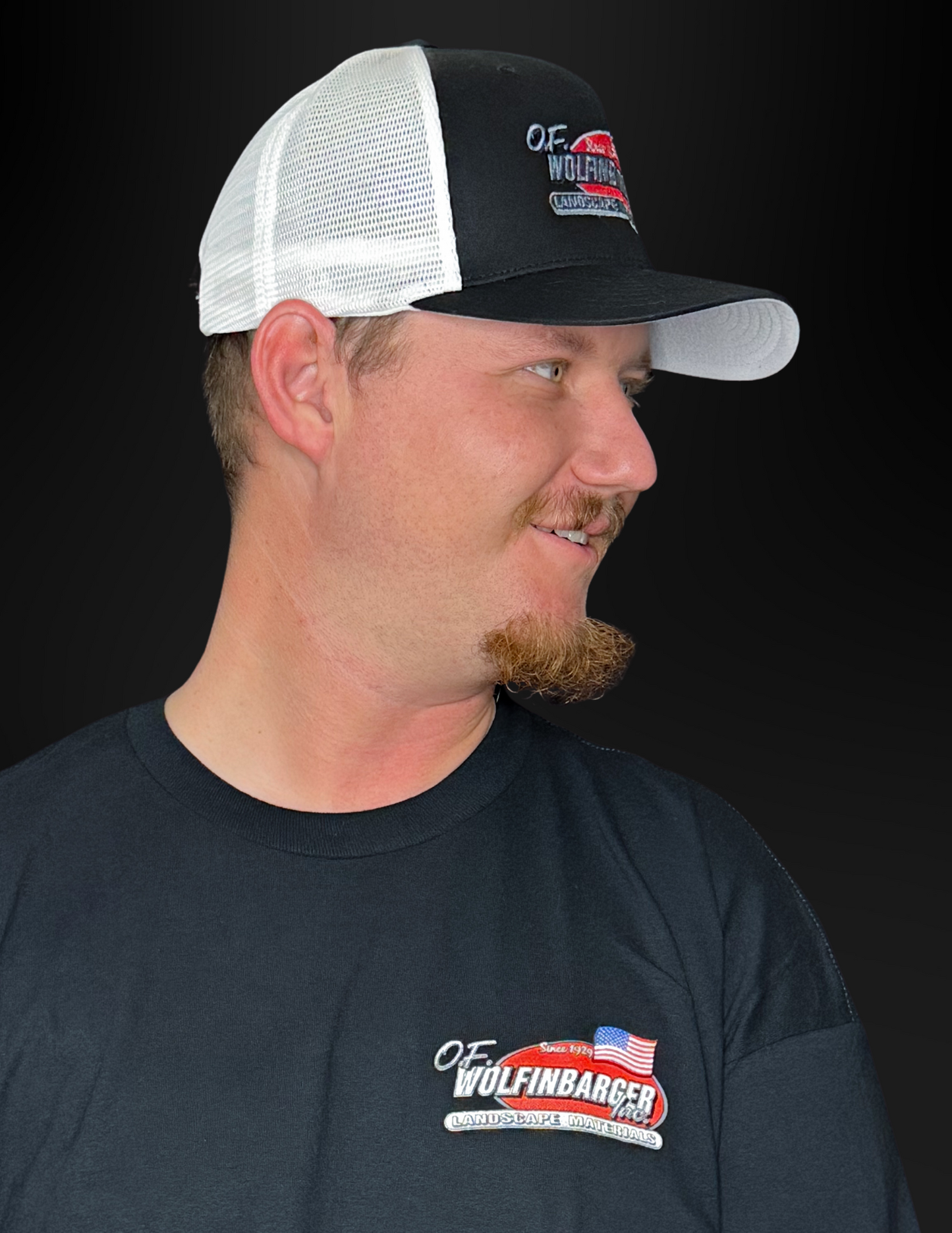Black and White Wolfinbarger Trucker Hat