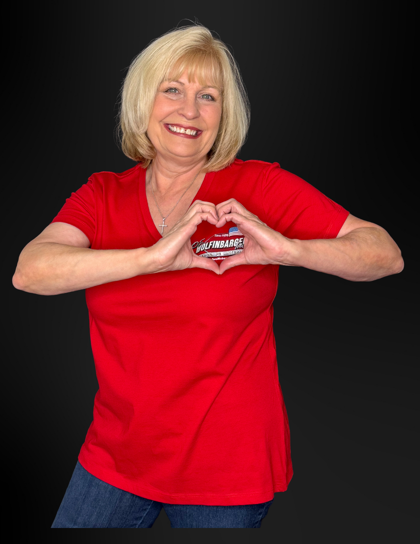 Women's Red V-Neck