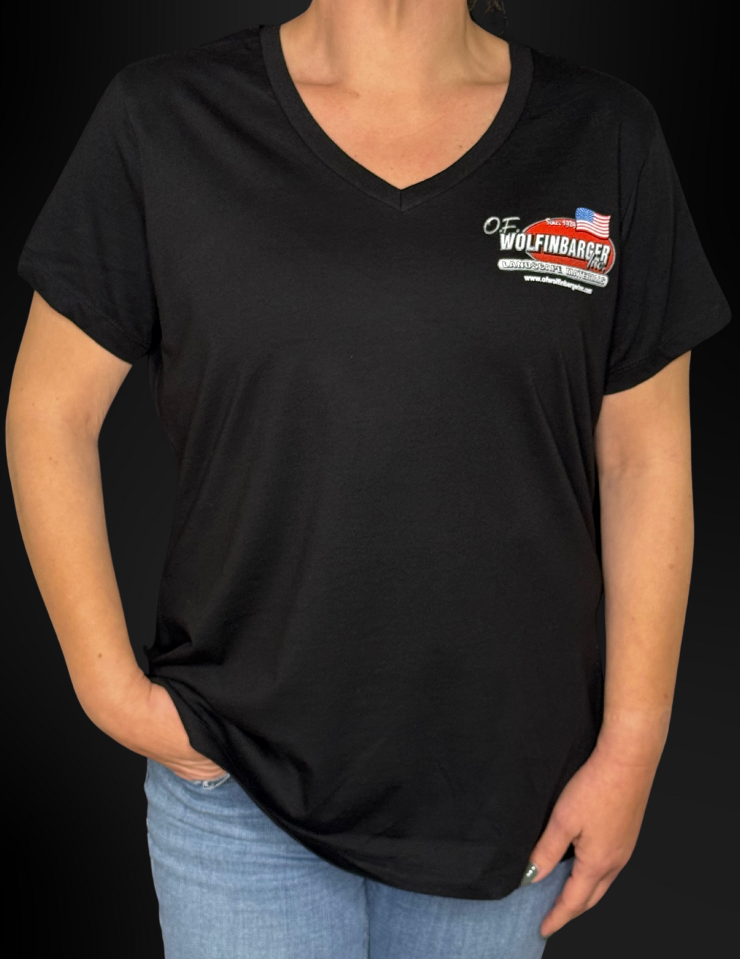 Women's Black V-Neck
