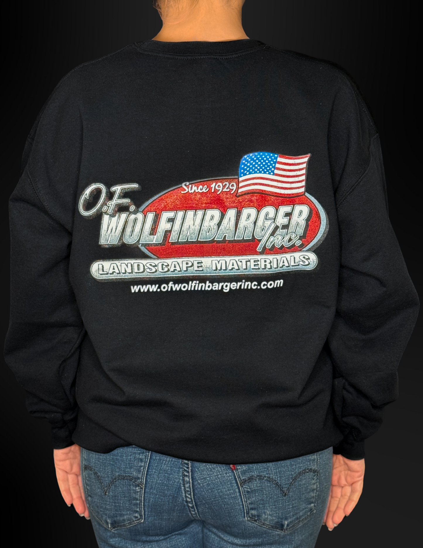 O.F. Wolfinbarger Black Crewneck
